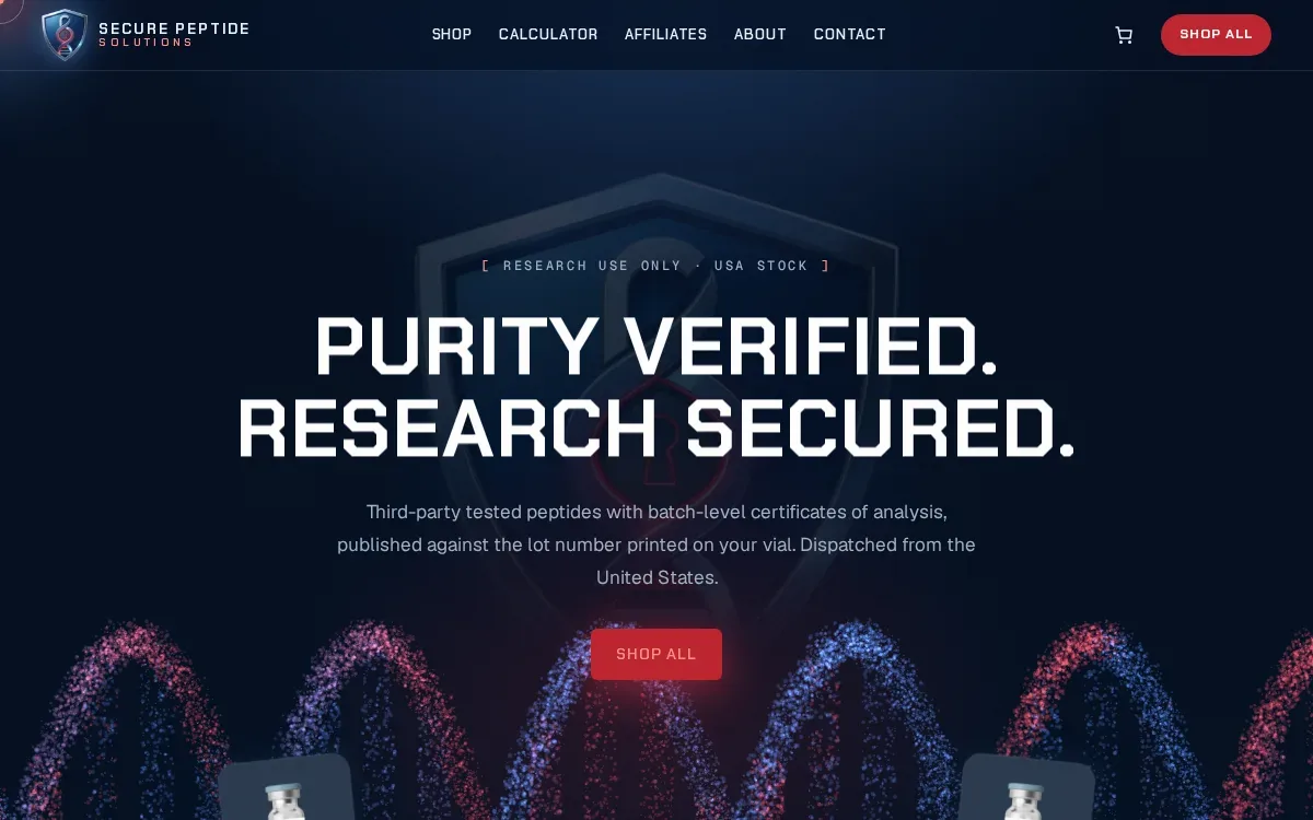 Secure Peptide Solutions website